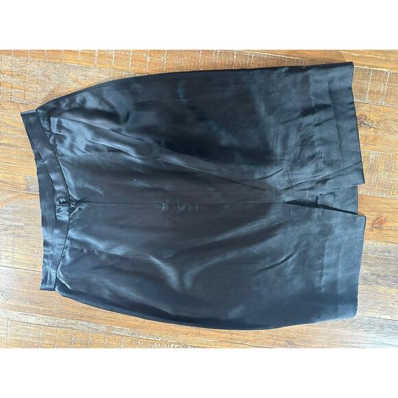 POINT OF VIEW COLLECTION Skirt Womens 10 Black Silk Vintage a-line knee - Picture 4 of 7